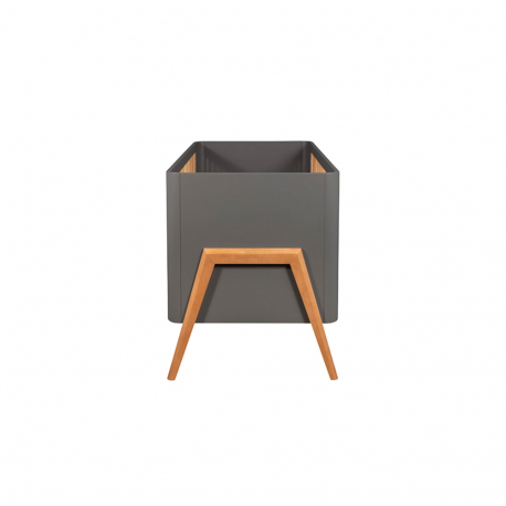 Βρεφικό κρεβάτι Troll Nursery Torsten Seal Grey - Teak