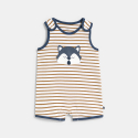 Obaibi Baby boy's brown striped romper suit with straps