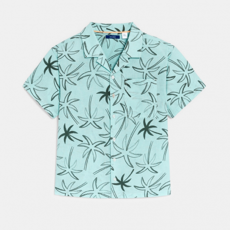 Okaidi Chemise hawaienne motif palmier bleu Garcon