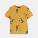 Okaidi Boy's yellow short-sleeve T-shirt with zebra design