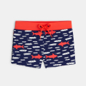 Okaidi Boy's blue shark motif swimming trunks