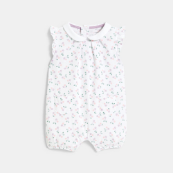 Obaibi Baby girl's short white floral romper suit