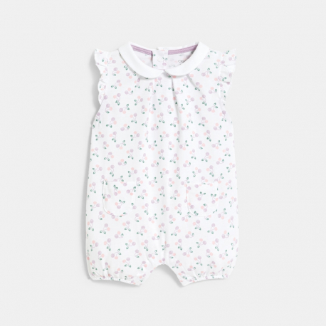 Obaibi Baby girl&#039;s short white floral romper suit