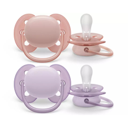 Πιπίλες Philips Avent Ultra Soft 0-6m Girl, σετ των 2 - SCF091/31