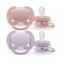 Πιπίλες Philips Avent Ultra Soft 0-6m Girl, σετ των 2 - SCF091/31