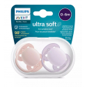 Πιπίλες Philips Avent Ultra Soft 0-6m Girl, σετ των 2 - SCF091/31