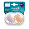 Πιπίλες Philips Avent Ultra Soft 6-18m Girl, σετ των 2 - SCF091/33