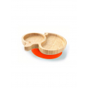 Πιάτο μπαμπού με 2 χωρίσματα Eco Rascals Duck - Orange