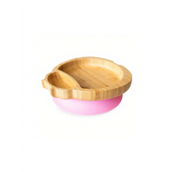 Πιάτο μπαμπού με 2 χωρίσματα Eco Rascals Ladybird - Pink