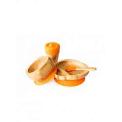 Σετ πιάτο, μπολ & ποτήρι Eco Rascals Ladybird - Orange
