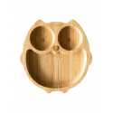 Πιάτο μπαμπού με 3 χωρίσματα Eco Rascals Owl - Blue
