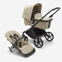 Καρότσι και port-bebe Bugaboo Fox Cub Complete Black - Desert Beige