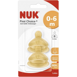 Θηλές καουτσούκ Nuk® First Choice+ για γάλα (0-6m), σετ των 2