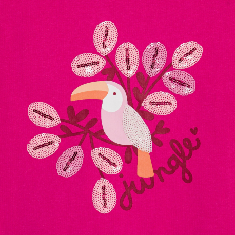 Okaidi Girls&#039; pink toucan motif T-shirt