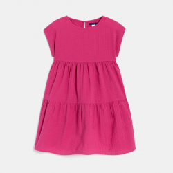 Okaidi Girl's plain pink babydoll dress