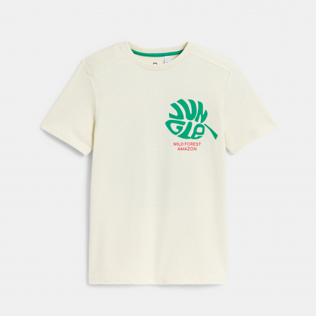 Okaidi T-shirt a message motif devant et dos vert Garcon
