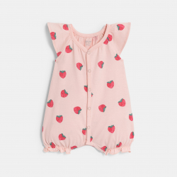 Obaibi Baby girl's pink strawberry playsuit