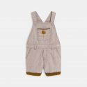Obaibi Baby boy's brown striped overalls and T-shirt