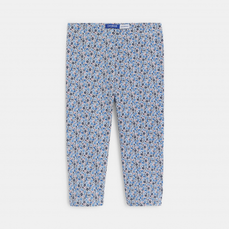 Okaidi Girl&#039;s blue floral print cycling shorts