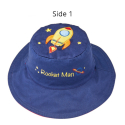 Καπέλο διπλής όψης βαμβακερό FlapJackKids Spaceship/Robot 2-4 ετών