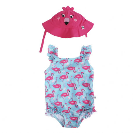 Σετ μαγιό ολόσωμο &amp; καπέλο Zoocchini™ Franny the Flamingo 12-24 μηνών