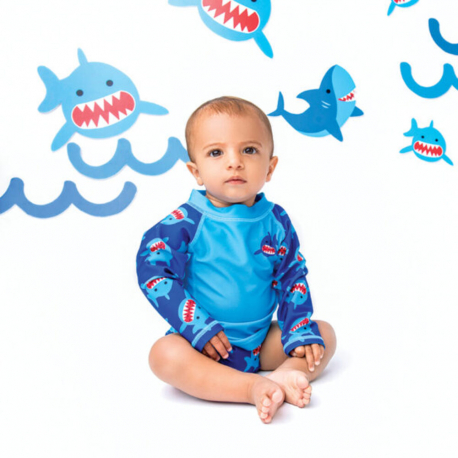 Μπλούζα μαγιό Zoocchini™ Sherman the Shark 6-12 μηνών