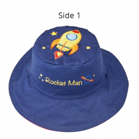 Καπέλο διπλής όψης βαμβακερό FlapJackKids Spaceship/Robot 6-24 μηνών