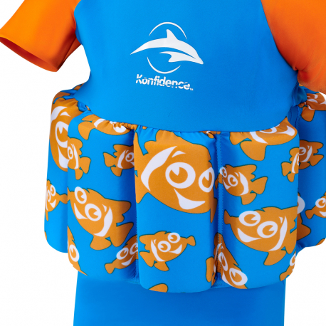 Μαγιό-σωσίβιο ολόσωμο Konfidence™ Floatsuit Cyan Clownfish 1-2 ετών