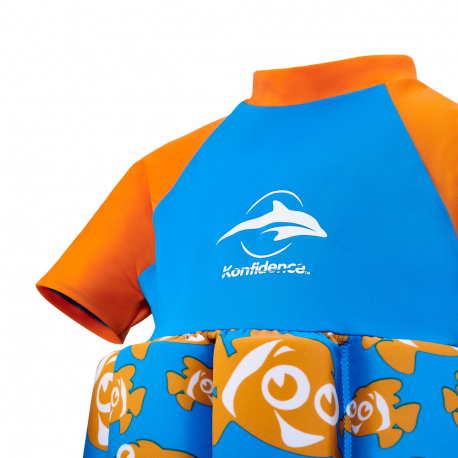 Μαγιό-σωσίβιο ολόσωμο Konfidence™ Floatsuit Cyan Clownfish 1-2 ετών