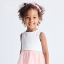 Obaibi Baby girl's elegant two-fabric pink dress