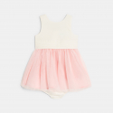 Obaibi Baby girl's elegant two-fabric pink dress