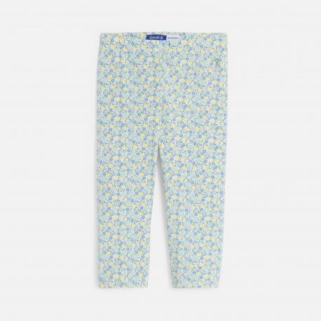 Okaidi Girl&#039;s blue floral print cycling shorts
