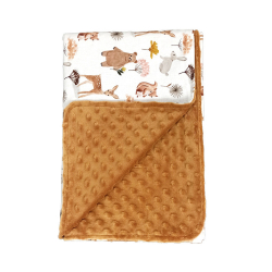 Κουβέρτα minky αγκαλιάς Baby Star Forest Friends Κάμελ 75x100 cm