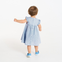 Obaibi Φόρεμα ριγέ από ύφασμα  seersucker μπλε για μωρά κοριτσάκια