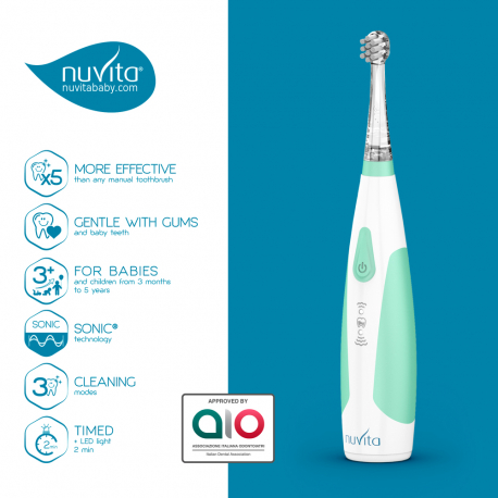 Ηλεκτρική oδοντόβουρτσα για μωρά και παιδιά Nuvita Sonic Clean &amp; Care 3m+