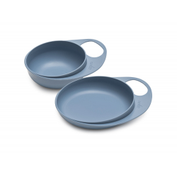 Σετ μπολ και πιάτο Nuvita Easy Eating Powder Blue
