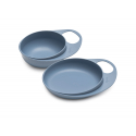 Σετ μπολ και πιάτο Nuvita Easy Eating Powder Blue