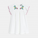 Okaidi Girl's white embroidered babydoll dress