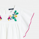 Okaidi Girl's white embroidered babydoll dress