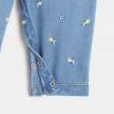 Obaibi Baby girl's lightweight blue denim jumpsuit with lemons