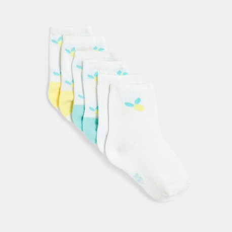 Obaibi Baby girl&#039;s lemon socks (pack of 3)