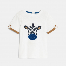 Obaibi T-shirt zebre blanc bebe garcon