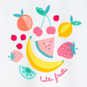 Okaidi Φανελάκι αμάνικο με μοτίφ φρούτα λευκό για κορίτσια
