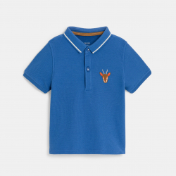Obaibi Baby boy's blue zebra pique polo shirt