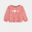 Obaibi Sweat quilte imprime a message rose bebe fille