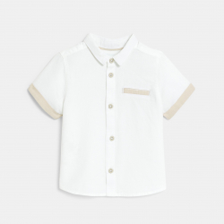 Obaibi Baby boy's white short-sleeve shirt.