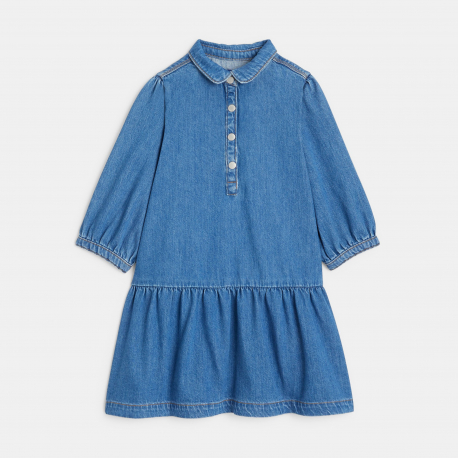 Okaidi Φόρεμα πουκάμισο από μπλε τζιν για κορίτσια