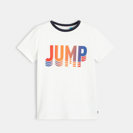 Okaidi T-shirt jersey flamme message Jump bleu garcon