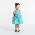Okaidi Robe chasuble imprimee bleue bebe fille