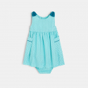 Okaidi Robe chasuble imprimee bleue bebe fille